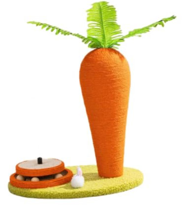 ＡＷＨＡＯ Tablero Rascador con Forma de Zanahoria para Gato, para Hacer Ejercicio, Jugar Y Descansar