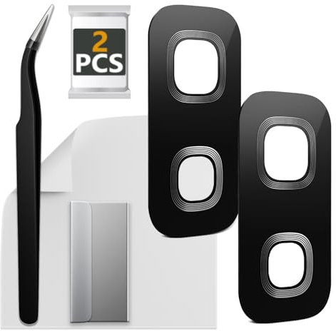 ExtKry 2 Pack Kamera Glas für Samsung Galaxy S9+ Plus G965 Ersatz Original Rückseite Kamera Linse Glas Ersatz HD Kameraschutz Camera Glass + Reparatur Set
