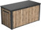 Keter Sierra Auflagenbox/Kissenbox 643 Liter | 100% Wasserdicht mit Belüftung dadurch kein übler Geruch/Schimmel Moderne Holzoptik | Deckel belastbar bis 250 KG | Deckel mit Gasdruckfedern