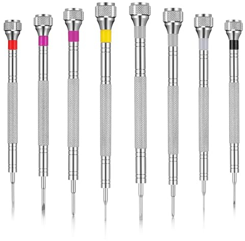 Wisyurt 8 Tournevis de Précision, de Tournevis de Bijoutier, de Tournevis de Réparation de Montre 0,6-1,6 mm, Micro-Tournevis