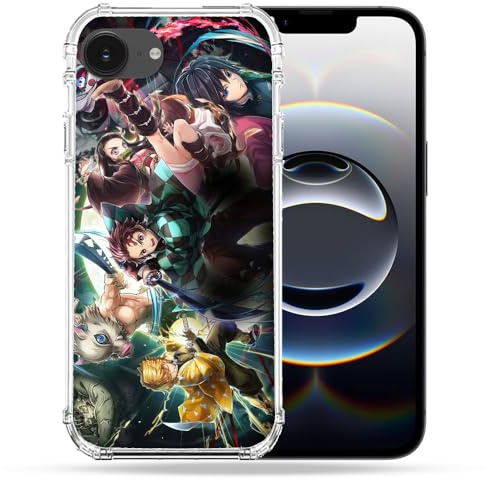 Cokitec Verstärkte Schutzhülle für iPhone 16e, Manga Demon Slayer Groupe
