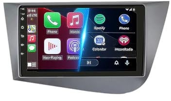 Android 15 2 DIN Radio Coche Pantalla Táctil de 9 Radio para Seat Leon 2 2005-2012 Unidad Central estéreo Coche con Navegación GPS BT Radio FM Cámara Trasera(6+128G)