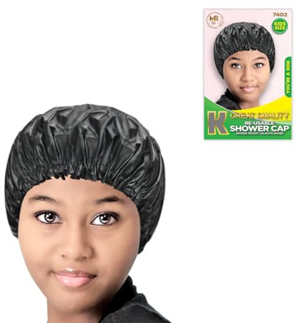 Shower Cap Re-Useable, Shower caps XL, L, Small, Jumbo&Thick Waterproof Plastic Elastic Hair Bath Caps For Women Kids Girls, Hotel and Hair Solon, Travel Spa, Home Use (Small)