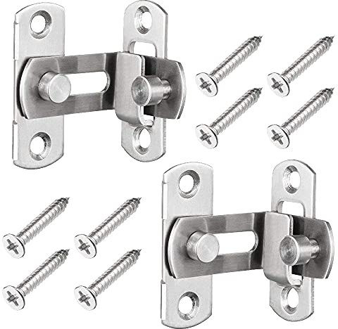 (2 pcs) 90 degrés boucle de porte boulon en acier angle droit à angle droit et la fenêtre verrouillage porte salle bains boucle inoxydable bois antivol serrure loquet épaissie mural