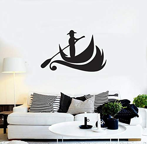 myrockshirt Wandtattoo Aufkleber Wall Gondel Boot Venedig Gondoliere Home Decor Geschenk für alle glat
