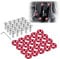 TOMALL 20 Stück Billet Aluminium Kotflügel Stoßstange Unterlegscheibenbolzen Motor Bay Dress Up Fastener Kit Lisence Plate Decor Bolts M6 Bolt Schraube Zubehör (Rot)