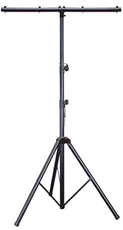 LightmaXX LS-15 Stahl Lichtstativ, 3.25m Höhe, 50Kg Belastbarkeit, T-BAR, TV Adapter, 2 Auszüge, TÜV-geprüft, Ideal für Scheinwerfer und Effekte