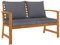 vidaXL Akazienholz Massiv Gartenbank 120cm mit Dunkelgrauen Kissen Gartenmöbel Gartensofa Sitzbank Bank Sofa Parkbank Holzbank Terrasse