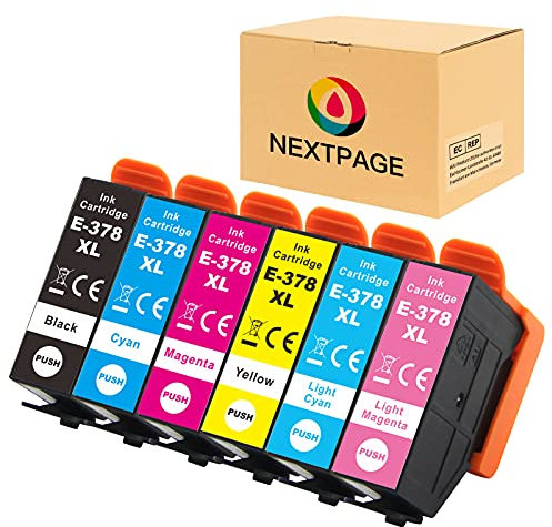 Nextpage 378XL Patronen Ersatz für Epson 378XL 378 Druckerpatronen für Epson Expression Photo XP-8500 XP-8505 XP-15000 XP8505 XP8500 Patronen (BK, C, M, Y, LC, LM)