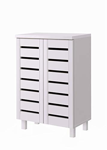 Timber Art Design UK Shoe Storage Cabinet Organiser,Shelving for Space Saving, Shoe Shelves, Cupboard Hallway Bedroom (33 x 60 x 87.2 cm, White)