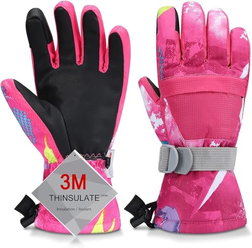 Gants de Ski, Gants de Neige Les Plus Chauds, imperméables et Respirants pour Temps Froid, conviennent Aussi Bien aux Hommes qu'aux Femmes, pour l'extérieur Parent-Enfant