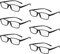 MoKo 6 Stück Lesebrille, Blaulichtfilter Lesebrille Sehhilfe Augenoptik Brille Computerbrille Rechteck Rahmen Vintage Brille für Damen Herren, +2.00 Dioptrien - Schwarz