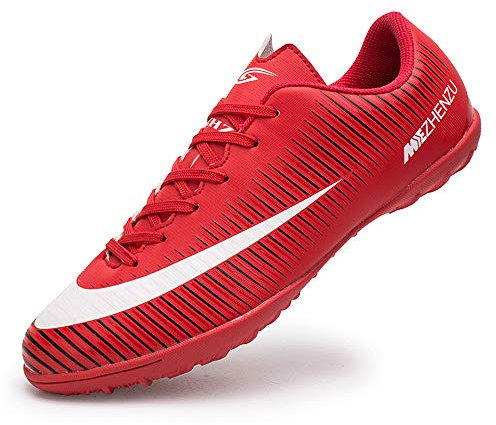 Topoption Fußballschuhe für Herren und Jungen, Junior, Rugby, Turnschuhe für den Außenbereich, verschleißfest, Unisex, rot, 43.5 EU