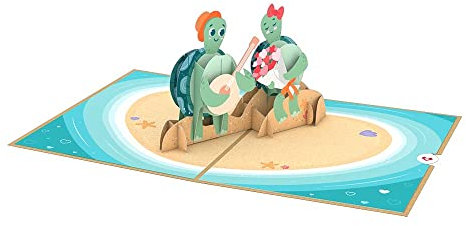 Lovepop® 3D Pop-Up Karte Turtley in Love Liebeskarte mit Schildkröten zum Valentinstag, Jahrestag, Hochzeitstag | inkl. Umschlag & Versteckfach für Geld & Gutscheine