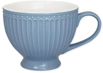 GREENGATE ALICE taza de té de porcelana azul cielo con asa L 0,4 H 11,5x9,5 cm