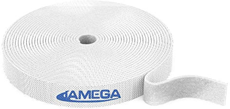 JAMEGA – 10m Klett Kabelbinder Rolle – 15mm Breit Frei zuschneidbar wiederverwendbare Klettkabelbinder auf Rolle | Klettband Klettbandrolle Klettverschluss Kabelorganizer Kabelmanagement - Weiß
