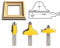 3Pcs 1/2 Inch Shank Router Bit Set Complete Picture Frame Making Bit