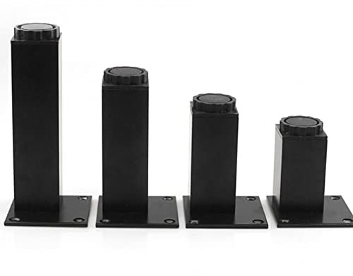 Pieds De Meubles Réglables 10cm 12cm 15cm 20cm 25cm 30cm 40cm,Pieds De Table Métal,Jambes De Remplacement Diy,Noir/Argent,Pieds De Meubles Pour Canapé Bureau Table Basse,4 Pieces,Black-30cm/11.8in