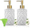 2 Glas Seifenspender Set Pumpflasche Transparente, Pumpspender 11oz Spülmittelspender Küche mit Pumpkopf und Trichter, Nachfüllbarer Duschgel Spenderflasche, Badaccessoires, Spender Ohne Bohren