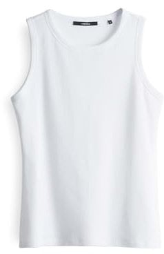 someday Damen Top | Geripptes Top KLEANNE Slim aus BCI Cotton Mix White, 38