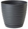AC - Maceta Redonda de 27 cm con Plato Discreto, Diseño Sahara, Fabricado en España, jardín Exterior, terraza o balcón, Color Antracita
