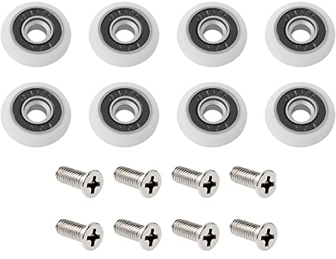 Duschtürrollen, 8 Stück Duschtürrollen, Räder, Läufer, Rollen, Rollen, Ersatz-Duschtür-Befestigungsräder für Duschabtrennung, Duschraum, DIY