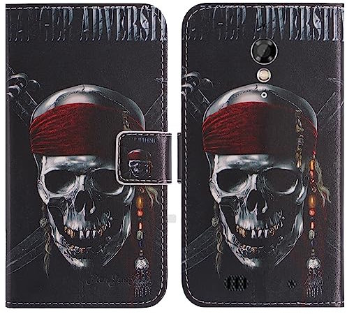 TienJueShi Totenkopf Flip Stand Brief Leder Tasche Schütz Hülle Handy Case Für Unihertz Atom XL 4 inch Abdeckung Fall Wallet Cover Etüi