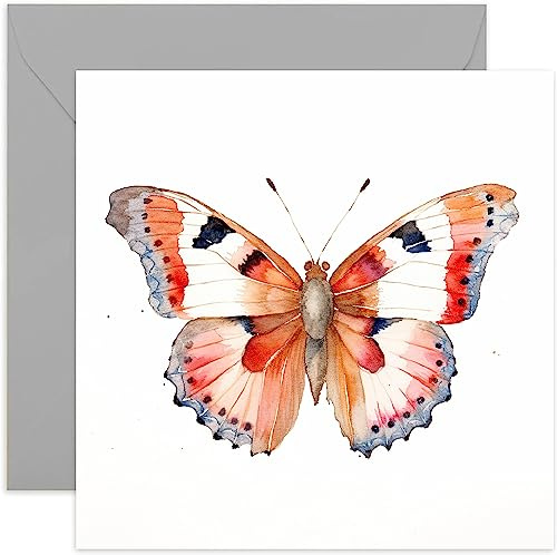 Old English Co. Aquarell-Schmetterling-Grußkarte zum Geburtstag – niedliche Geburtstagskarte für Mama, Oma, Schwester, sie – Wildtier-Kunstkarte zum Denken an Sie, einfach so, blanko Innenumschlag