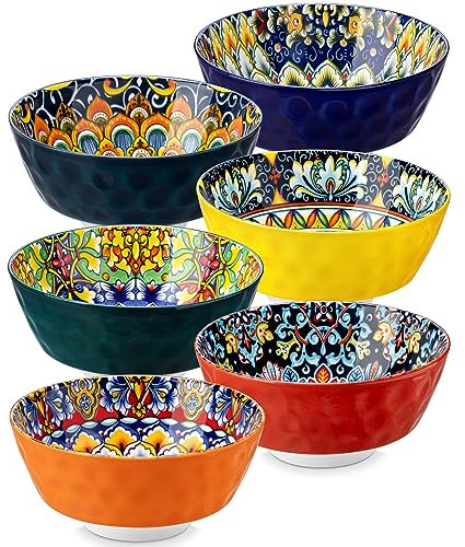 vancasso Suppenschalen 6 Personen, SIMI Pastaschalen aus Steinzeug, Salatschüssel, Schalen Set, für Ramen, Dessert, Suppen, Müsli
