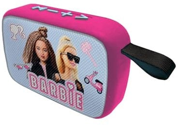 LEXIBOOK, Barbie, Portable Bluetooth Speaker, Wireless, USB-C, SD/TF card, Rechargeable battery, Blue/pink, BT018BB