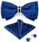 DiBanGu Herren Royal Blau formal Fliege mit Ring, Seide vorgebundene Fliege und Einstecktuch Manschettenknöpfe für Hochzeitsfeier