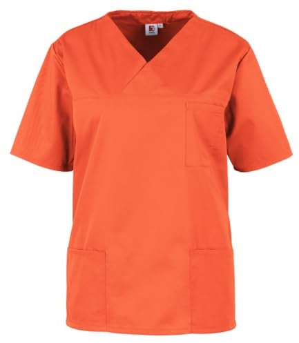 beb Basic Unisex Kasack Medizin & Pflege Schlupfkasak Kurzarm Orange 65% Polyester 35% Baumwolle Damen Herren Größe XL