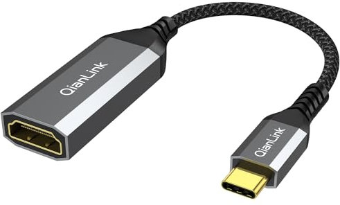 QianLink USB Type C to HDMI Adapter, USB C to HDMI 4K Cable [Thunderbolt 3/4] for MacBook Pro/Air 2023, iPhone 15 16 17 Pro Max, Dell XPS, Pixelbook, Surface, IPad Pro, iMac, XPS 17, Galaxy S25 S24