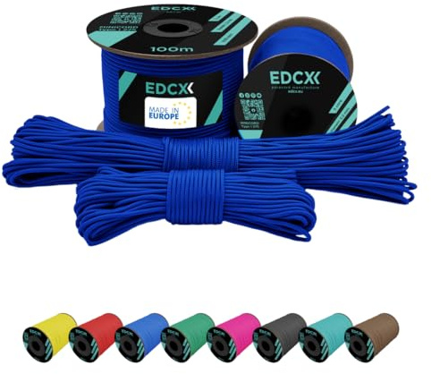 EdcX 2 mm Nylon Paracord 275 (15, 30, 50 and 100 m)– 100% Nylon rope, 3-Strand cord, Nylon cord 2 mm in Many Colours
