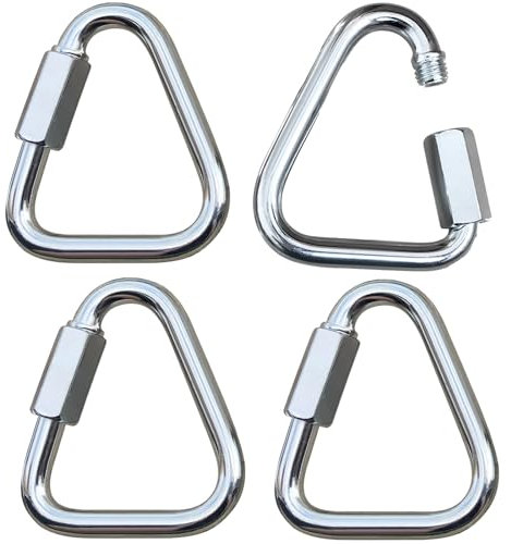 4Pcs Moschettoni da Arrampicata in Acciaio Inox Moschettone A Vite Moschettone Arrampicata per Arrampicata Campeggio Escursionismo (Argento)