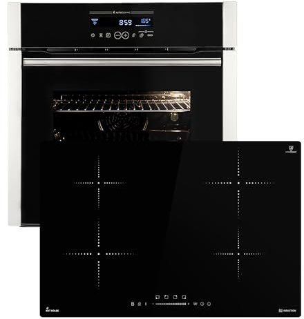 Autarkes Herdset: 60cm Einbaubackofen EB8016ED + 77cm Induktionskochfeld IH87704RL | Katalyse | Drehspieß | Pizzafunktion | Grill | Heißluft | Teleskopauszüge | Automatik-Timer | SET8016IH877RL