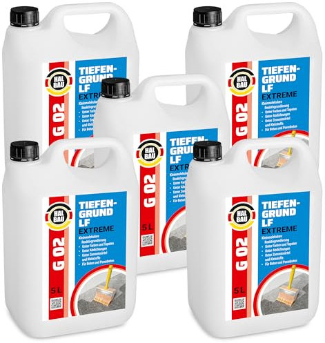 HALBAU Tiefengrund 25 L mit Kaliwasserglas, Silikatgrundierung für Innen, Aussen, Voranstrich für Beton, Farben, Tapeten G02