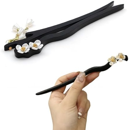 LuLiyLdJ 2 Piezas Horquillas Japonesas Varitas Chinas para el Pelo, Horquillas de Madera, Horquillas de Mujer, Accesorios Japoneses, Accesorios para el Pelo