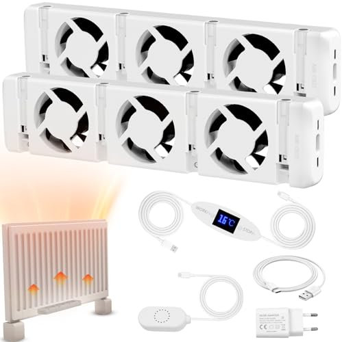 Warmfay Heizkörper Ventilator 3.0 Heizungsventilator, Smart Heizkörperverstärker zum Sparen von Energie und Heizkosten, Lauf Ruhig Wärmeableitungslüfter, Für Verschiedene Heizkörper (Duo Set)