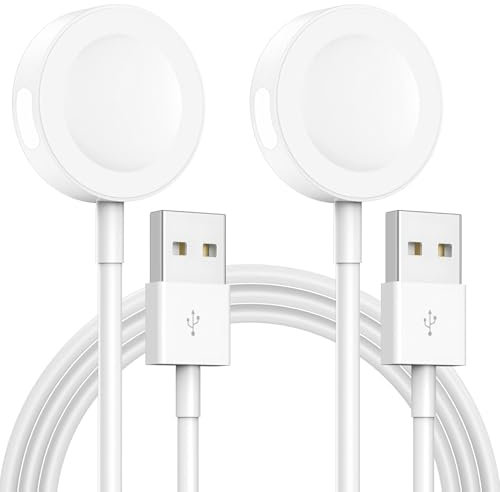ASENTER 2 Pack i-Watch Charger Cable 1.5m/5ft [MFi Certified] Portable Charging Magnetic Cord Compatible with Apple Watch Series 8 7 6 5 4 3 2 SE Ultra,38/40/42/44mm