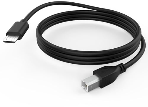 Micro USB Printer Cable for HP Envy 4520 4523 4527 5530 5546 7640 Printer | MIDI Cable for Yamaha Casio Digital Piano, MIDI Keyboard, DJ Controller, DAC, Micro USB Plug for Tablet, Smartphone