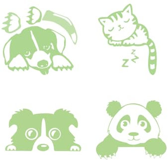 TPZORJX 4 pezzi Adesivi luminosi da parete- interruttore della luce, per gatti, cani, adesivi luminosi, adesivi luminosi per bambini e adulti, camera da letto, soggiorno