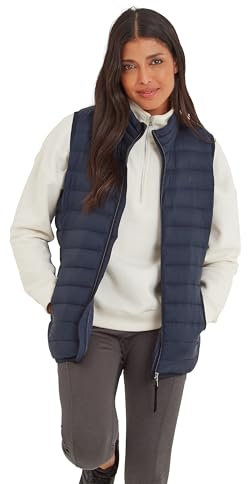 TOG24 Gibson Women's Lightweight Quilted Gilet Padded Puffer Vests Windproof Body Warmer Ladies Sleeveless Jacket Outerwear for Hiking Running Cycling Dark Indigo UK18