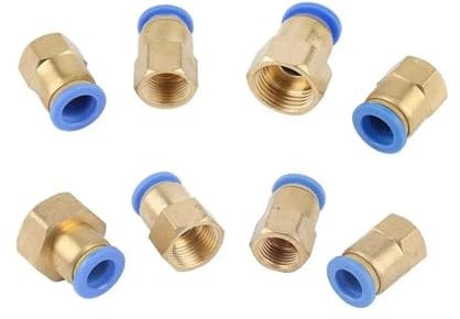 5 Pcs Hose Interface 10/12mm to 1/8,1/4,3/8,1/2 Female Thread Brass Slip Lock Quick Connector(10mm-1I4 inch)