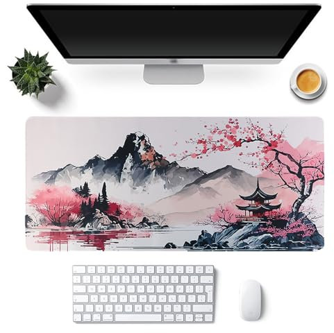 FYting Tapis de Souris Gamer XXL Blanc 900x400, Tapis de Souris Manga, Base Antidérapante en Caoutchouc Naturel, Imperméable et Antitache, pour PC, MacBook, Ordinateur Portable