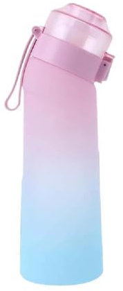 Genérico Botella de agua de aire de 650 ml, sin BPA, con 7 cápsulas aromáticas, sabor a frutas, botella de agua perfumada a prueba de fugas, 0% calorías, 0% azúcar, con pajita para fitness (9)