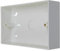 White Pattress Box Double 32mm PVC Surface 2 Gang with Lnockouts for 20mm Conduit and 25x16mm Mini Trunking (1)