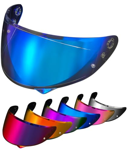 PSLER Helm Visier für HJC HJ-34P C10 - Verspiegelt Helmvisier Getöntes Visier Motorradhelm Zubehör Ersatz(Transparent Blau)