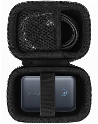 Khanka for Anker Nano Power Bank,10,000mAh 45W(‎A1638) Powerbank Hard Carrying Case,Storage Travel Cover for Anker Nano 45W Max Compact Battery Pack,Case Only (Black)