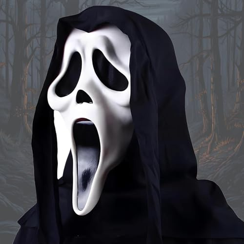 Tihokile Masque d'horreur pour Halloween, Masque en Latex Naturel pour Tout le Visage, Masque d'horreur Réutilisable pour les Fêtes et les Cosplays, Durable et Respirant